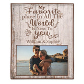 My Favorite Place Is Next To You - Upload Image, Gift For Couples, Husband Wife - Personalized Horizontal Poster - Lovscape